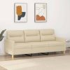 Sofás vidaXL 3-seater sofa cream 180 cm fabric (359245)