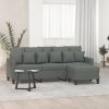 vidaXL 3-seater sofa with stool dark gray 180 cm fabric (3201090) Sofás