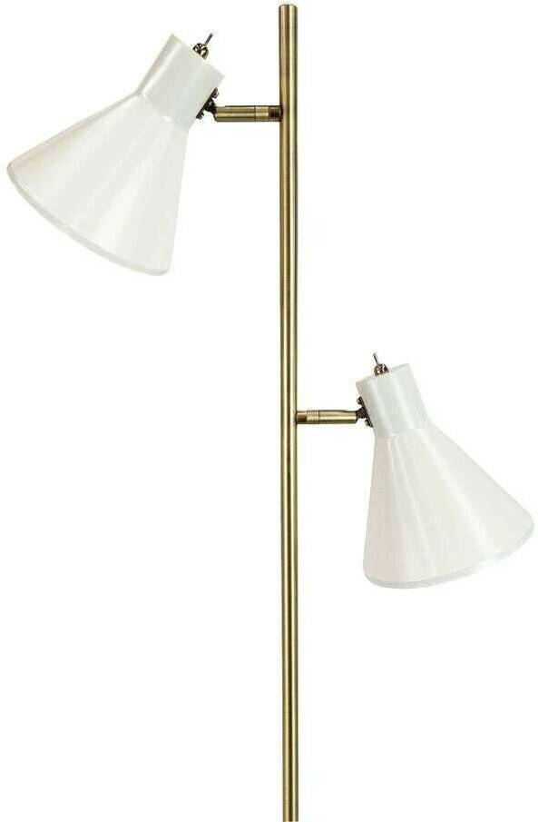 Lámparas Dyberg Larsen Sleep floor lamp Shiny White/Antique Brass