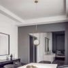 Pendant lamp Dione single light beige/white Lámparas