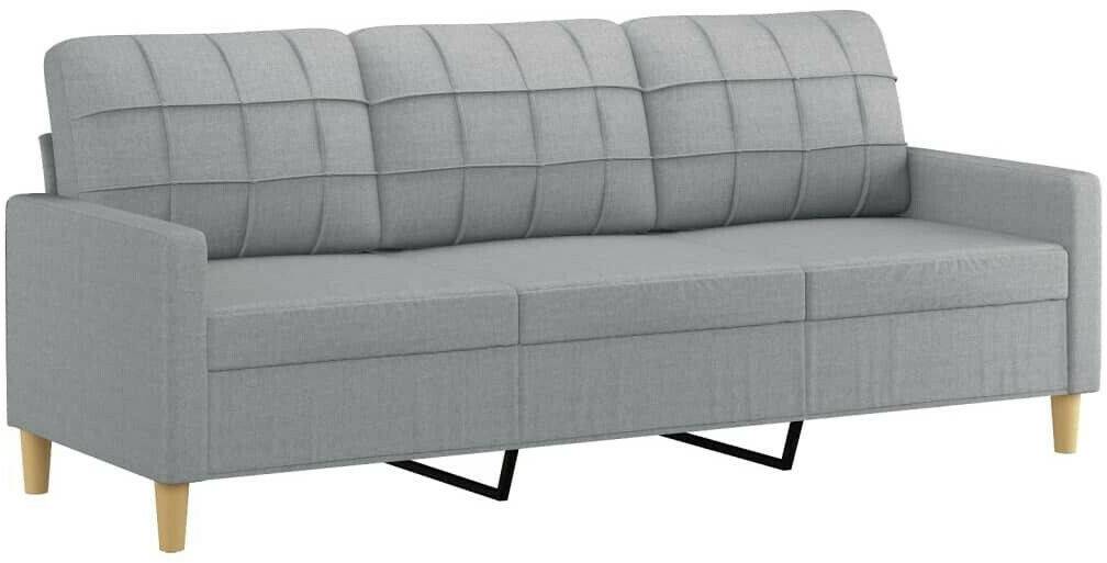 vidaXL 3-seater sofa light gray 180 cm fabric (359099) Sofás