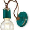 Lámparas Ferroluce C665 vintage style wall light, green