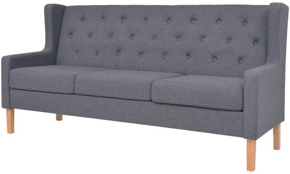 vidaXL 3-seater sofa fabric gray (245454) Sofás