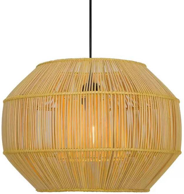 Lámparas Anteo hanging lamp, flat oval, rattan