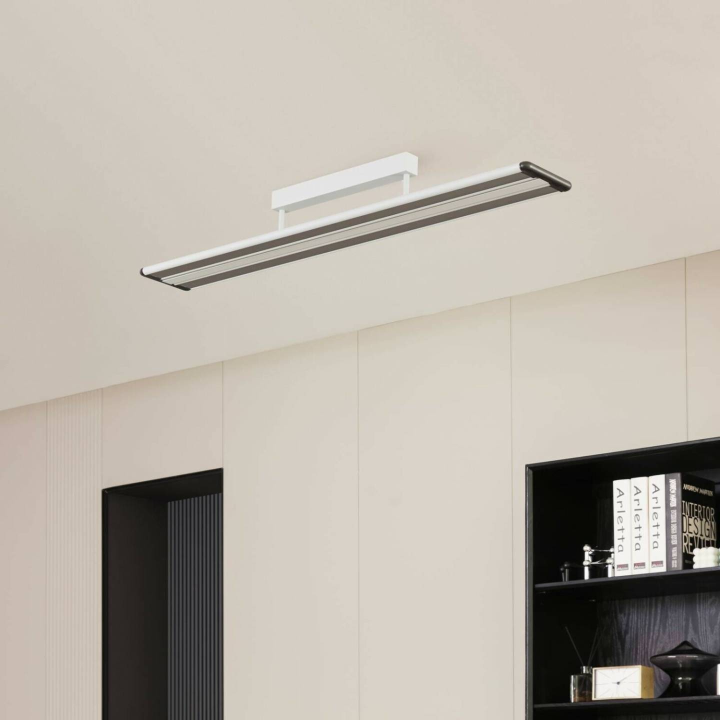 PRIOS Yuela LED ceiling lamp, DALI, 120 cm, white Lámparas