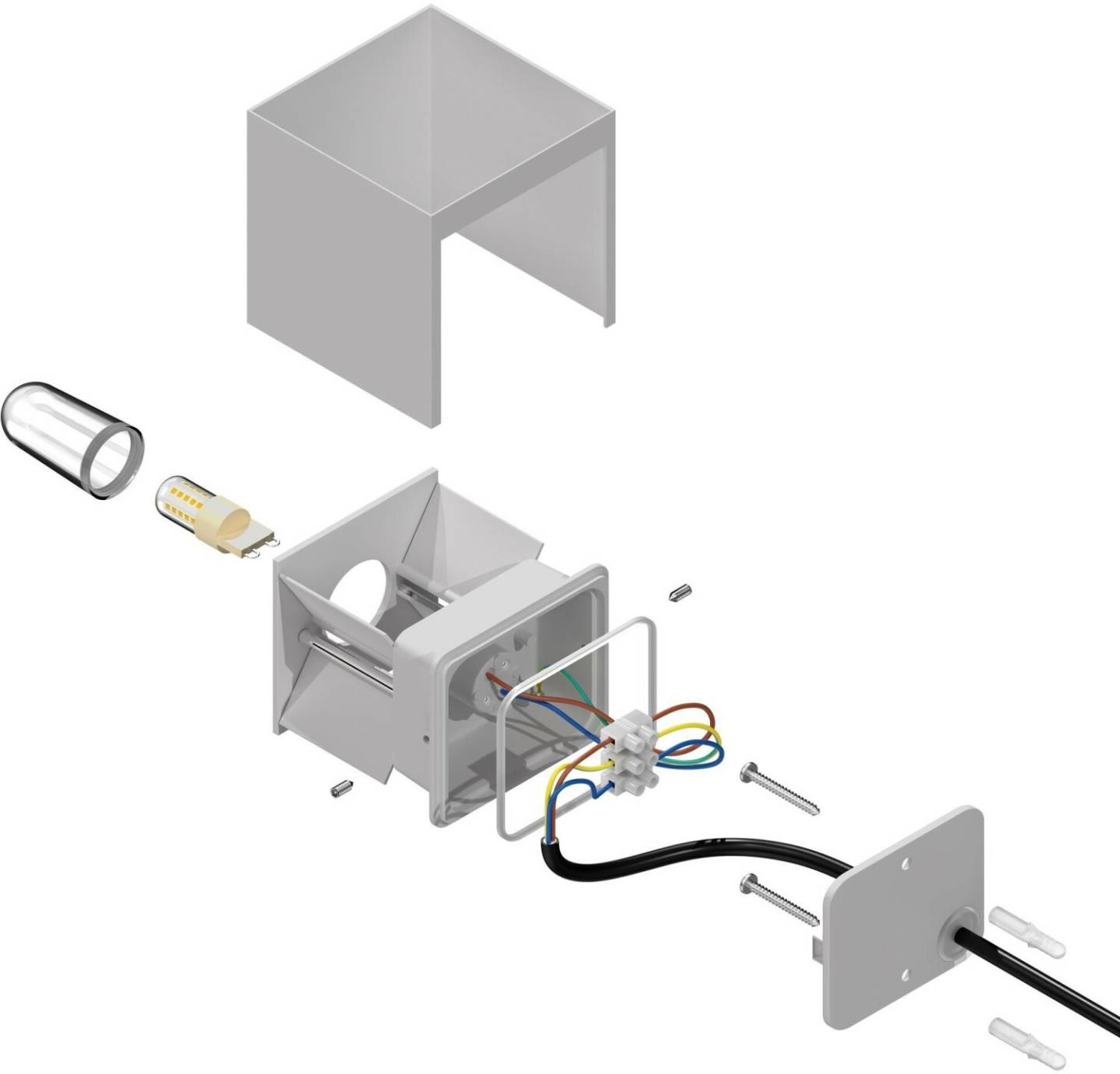 ledscom.de CUBEL wall light for outdoor use, white, IP65, up & downlight + LED lamp max. 511lm, white Lámparas de exterior