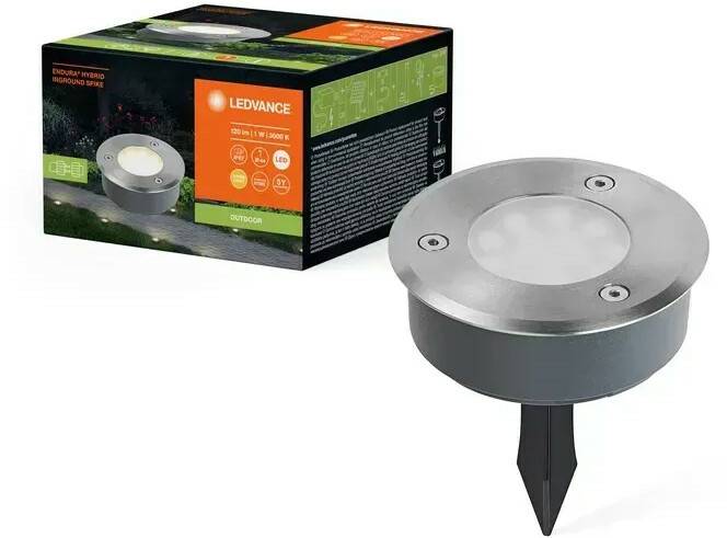 LEDVANCE LED ground spike light Endura Hybrid Spike, stainless steel Lámparas de exterior