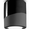 Ferroluce Ceiling lamp PI, cylindrical, Ø 12.5 cm black Lámparas