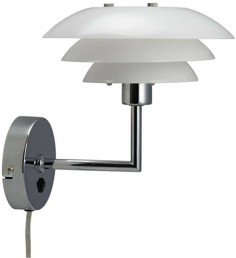 Lámparas Dyberg Larsen DL20 wall light glass shade, chrome