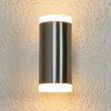 Lindby 2-bulb Eliano LED outdoor wall light, stainless steel Lámparas de exterior