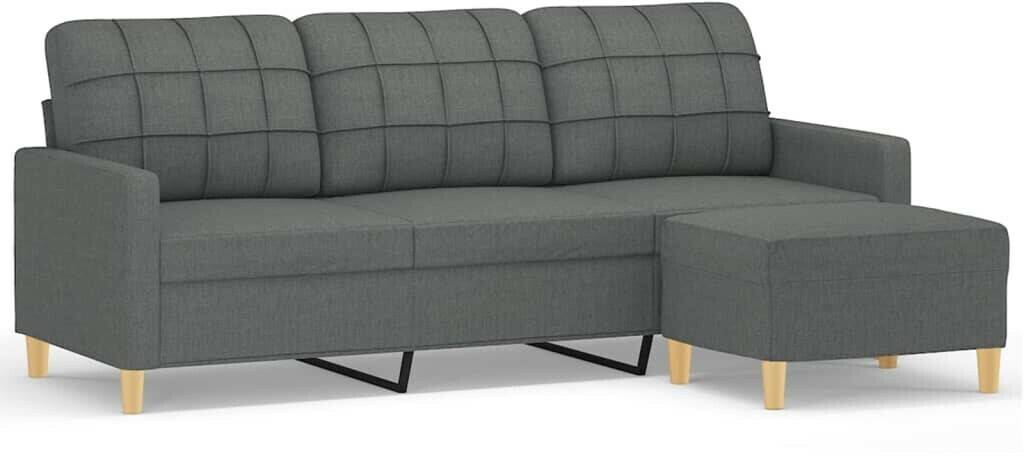 vidaXL 3-seater sofa with stool dark gray 180 cm fabric (3201002) Sofás