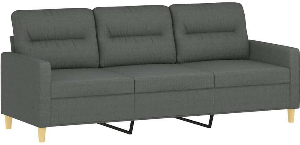 Sofás vidaXL 3-seater sofa dark gray 180 cm fabric (359244)