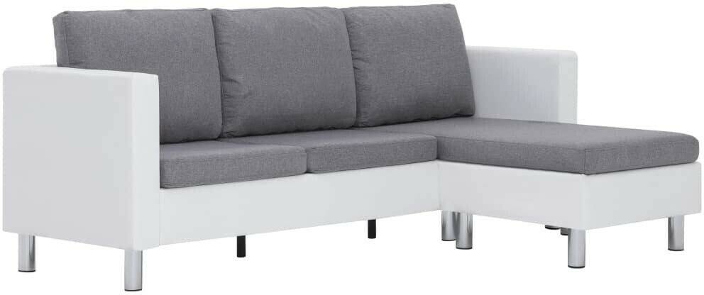 Sofás vidaXL 3-seater sofa L-shape 188x122x77 cmwhite/light grey