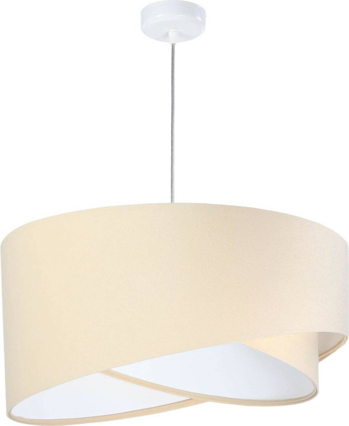 Licht-Erlebnisse Hanging lamp E27 cream white fabric metal modern hanging lamp Lámparas