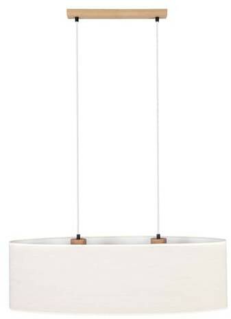 BRITOP Canvas hanging lamp, linen shade, length 80 cm, oval Lámparas