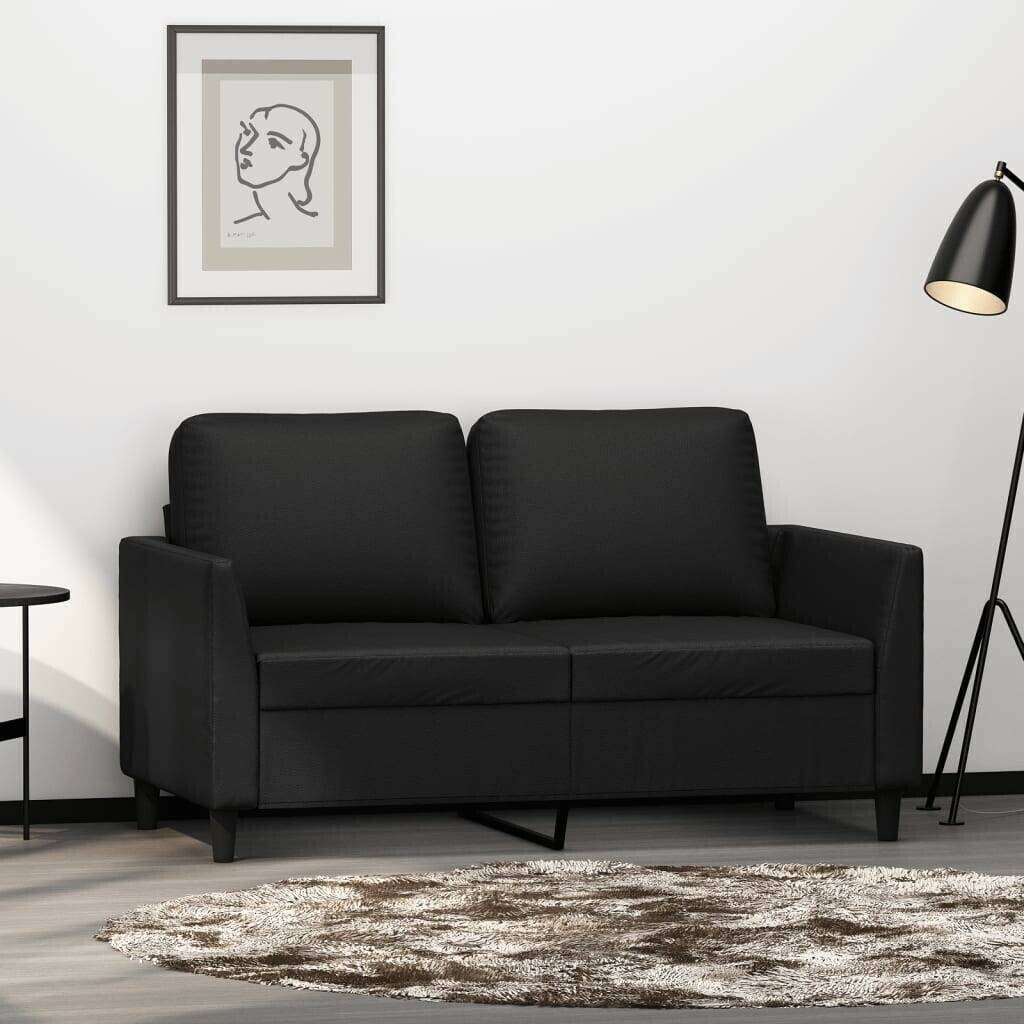 Sofás vidaXL 2-seater sofa black 120 cm faux leather (359328)