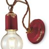 Ferroluce Wall light C665 in vintage style wine red Lámparas