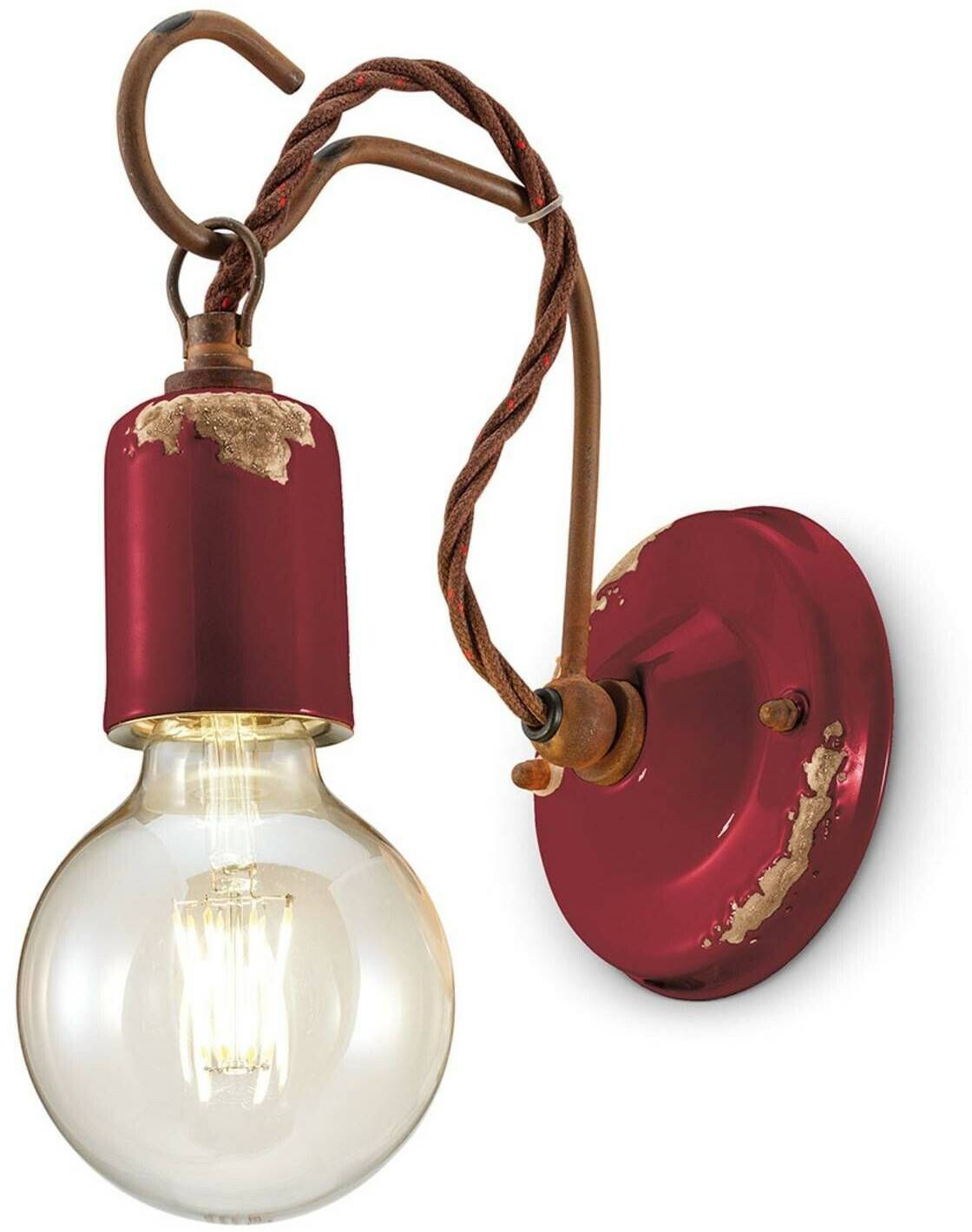 Ferroluce Wall light C665 in vintage style wine red Lámparas