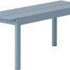 Muebles de diseño Muuto Linear Steel garden bench 110 cm pale blue (31225)