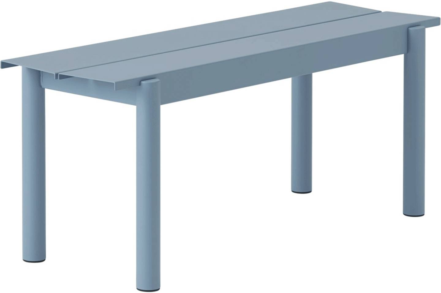 Muebles de diseño Muuto Linear Steel garden bench 110 cm pale blue (31225)