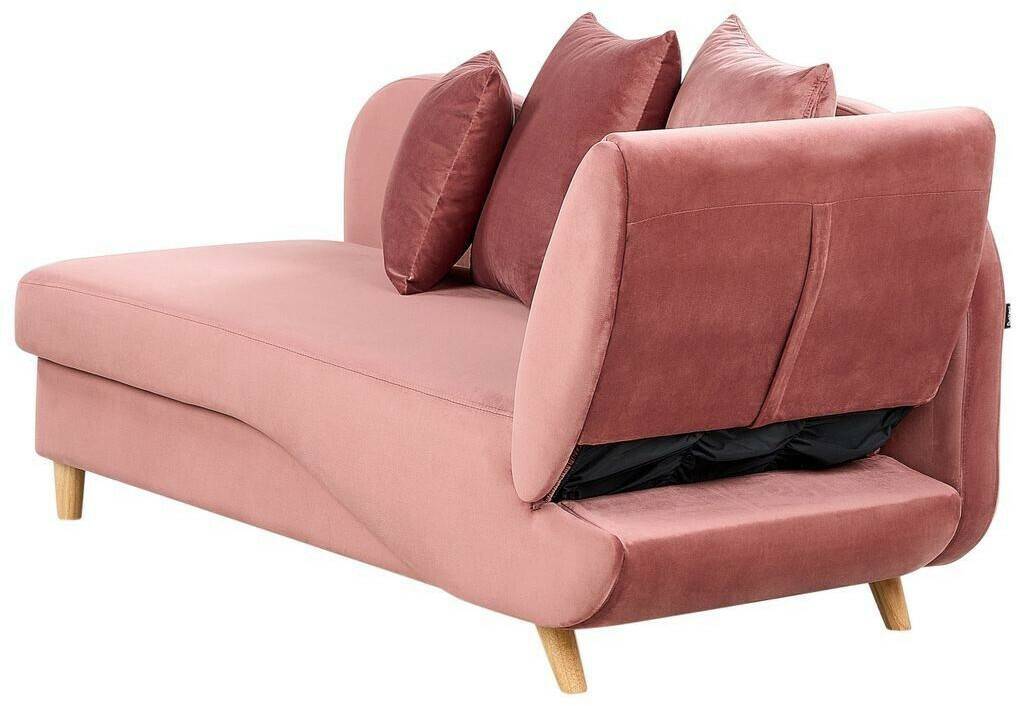 Beliani Meri Chaise Longue Velvet Right 175x73x156 cmRight Velvet rosa Sofás