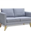 vidaXL Couch 2 Sitters in Fabric (28135)Light Grey Sofás