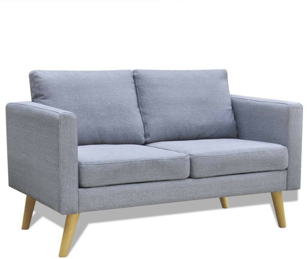 vidaXL Couch 2 Sitters in Fabric (28135)Light Grey Sofás