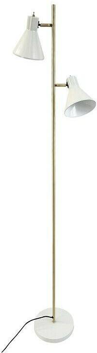 Lámparas Dyberg Larsen Sleep floor lamp Shiny White/Antique Brass