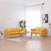 vidaXL 2 pcs. Sofa set fabric yellow (276856) Sofás