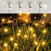 Moman Firefly solar garden lights 4 pieces 8 LED firefly solar plug-in light waterproof solar firefly (bubble) 2 modes 600mAh, firefly LED solar lights outdoor garden Lámparas de exterior