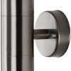 Lindby 2-bulb stainless steel outdoor wall light Hakan Lámparas de exterior