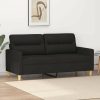 Sofás vidaXL 2-seater sofa black 140 cm fabric (359239)