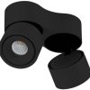 Arcchio Rotari LED ceiling spotlight, 8.9W, 2-bulb, black Lámparas