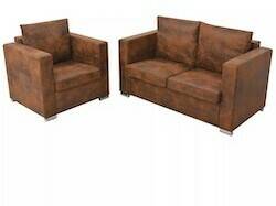 Sofás vidaXL Sofa set 2 pieces Artificial Suede (274883)