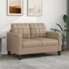 Sofás vidaXL 2-seater sofa cappuccino brown 120 cm faux leather (359116)