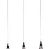 Lindby Drakar pendant light, 3-bulb, grey, glass, Ø 19.5 cm Lámparas