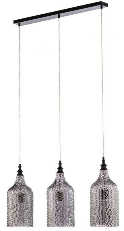 Lindby Drakar pendant light, 3-bulb, grey, glass, Ø 19.5 cm Lámparas