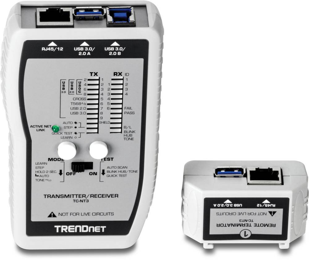 Aparatos de medición TRENDnet TC-NT3 Probador de cables VDV y USB