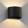 Lámparas de exterior ledscom.de RUNEL wall light for outdoor use, IP65, up/downlight, matt black, round, 1x G9 max. 10W