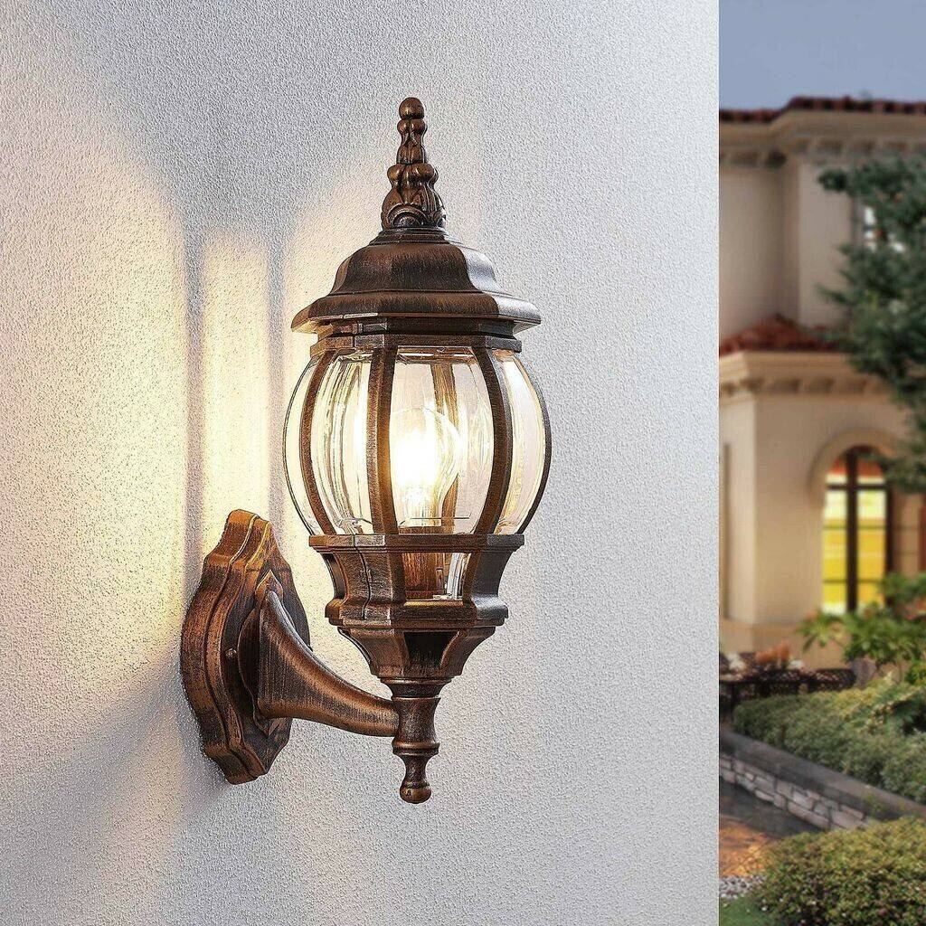 Lámparas de exterior Lindby Outdoor wall light Nadesha, brushed gold