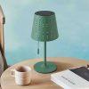 Lindby LED solar table lamp Hilario, green, iron, battery Lámparas de exterior