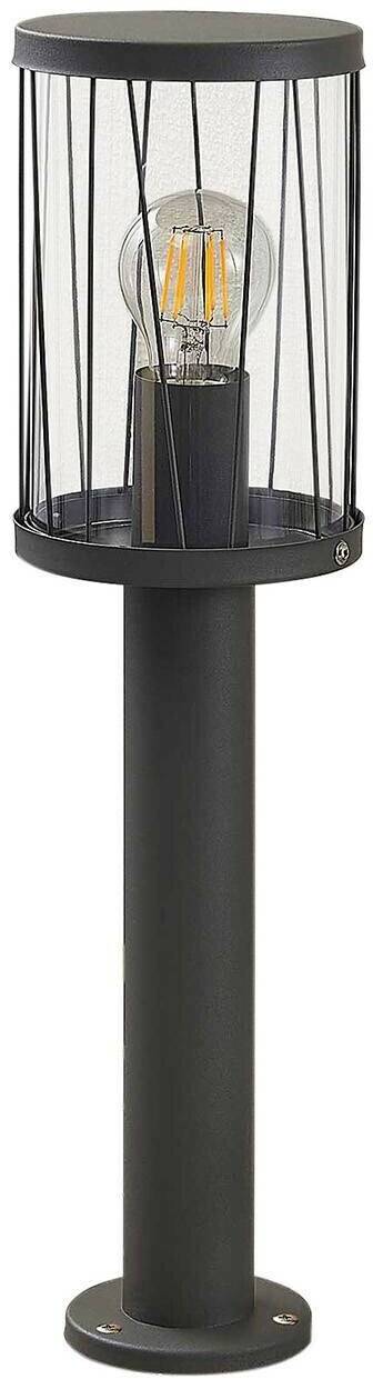 Lámparas de exterior Lindby Yonan pedestal light, round, dark grey, E27