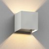 ledscom.de CUBEL wall light for outdoor use, white, IP65, up & downlight + LED lamp max. 485lm, warm white Lámparas de exterior