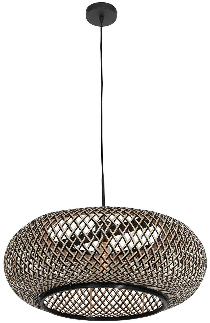 Steinhauer Maze pendant light, black-natural Lámparas