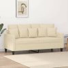 Sofás vidaXL 2-seater sofa cream 140 cm fabric (359269)