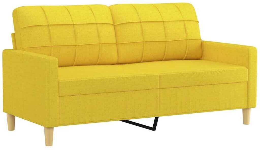 Sofás vidaXL 2-seater sofa light yellow 140 cm fabric (359096)