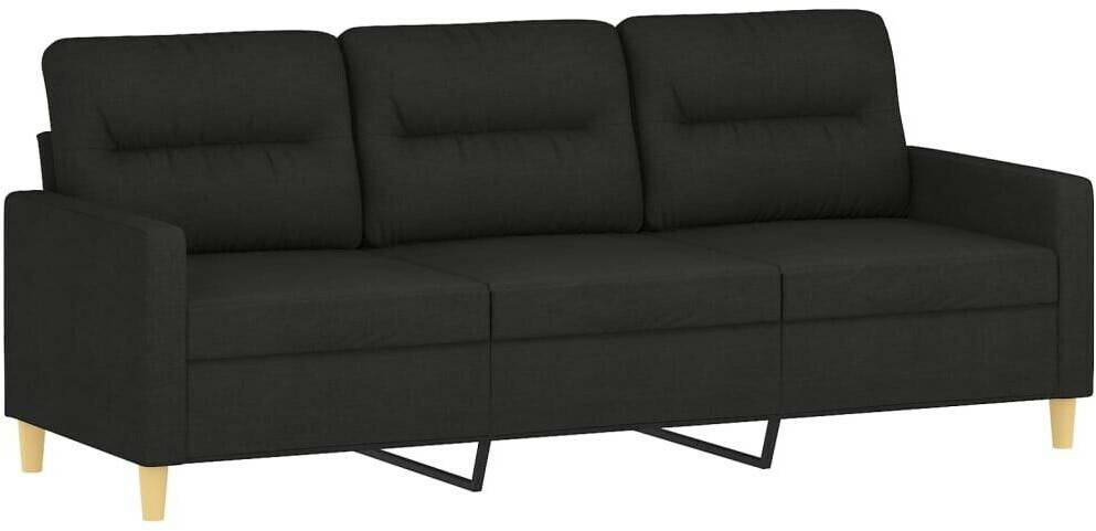 vidaXL 3-piece sofa set with cushions fabricblack (3201556) Sofás