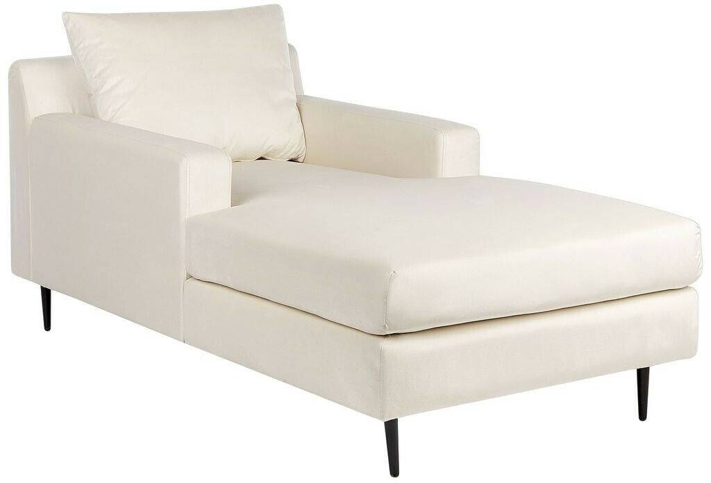 Beliani Chaise longue velvet with armrests beige Sofás