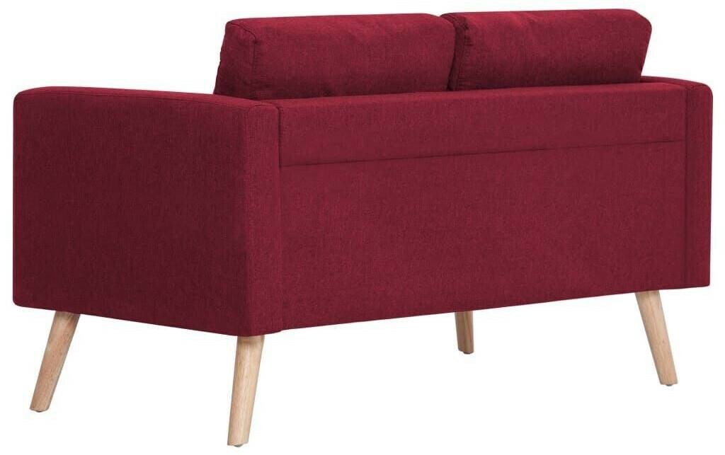 vidaXL Couch 2 Sitters in Fabric (28135)wine red Sofás