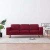 vidaXL 3-seater sofa fabric wine red (281394) Sofás